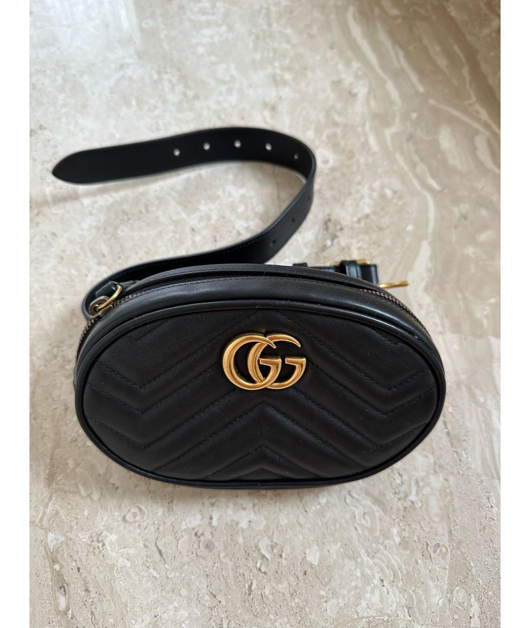 GUCCI Черная кожаная поясная сумка, фото 7