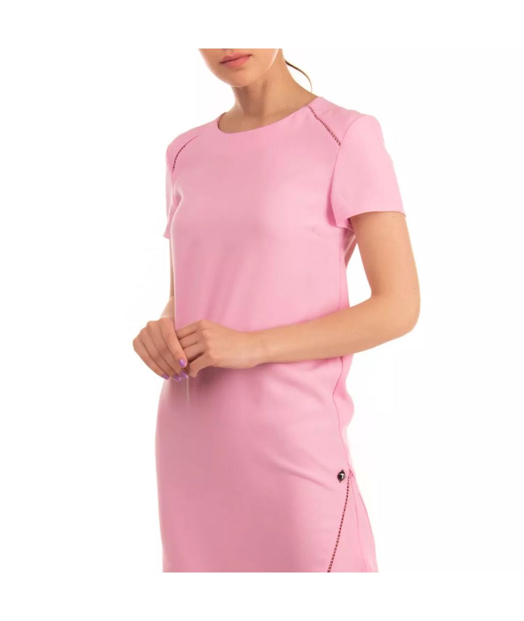 TRUSSARDI JEANS Розовое полиамидовое повседневное платье, фото 2