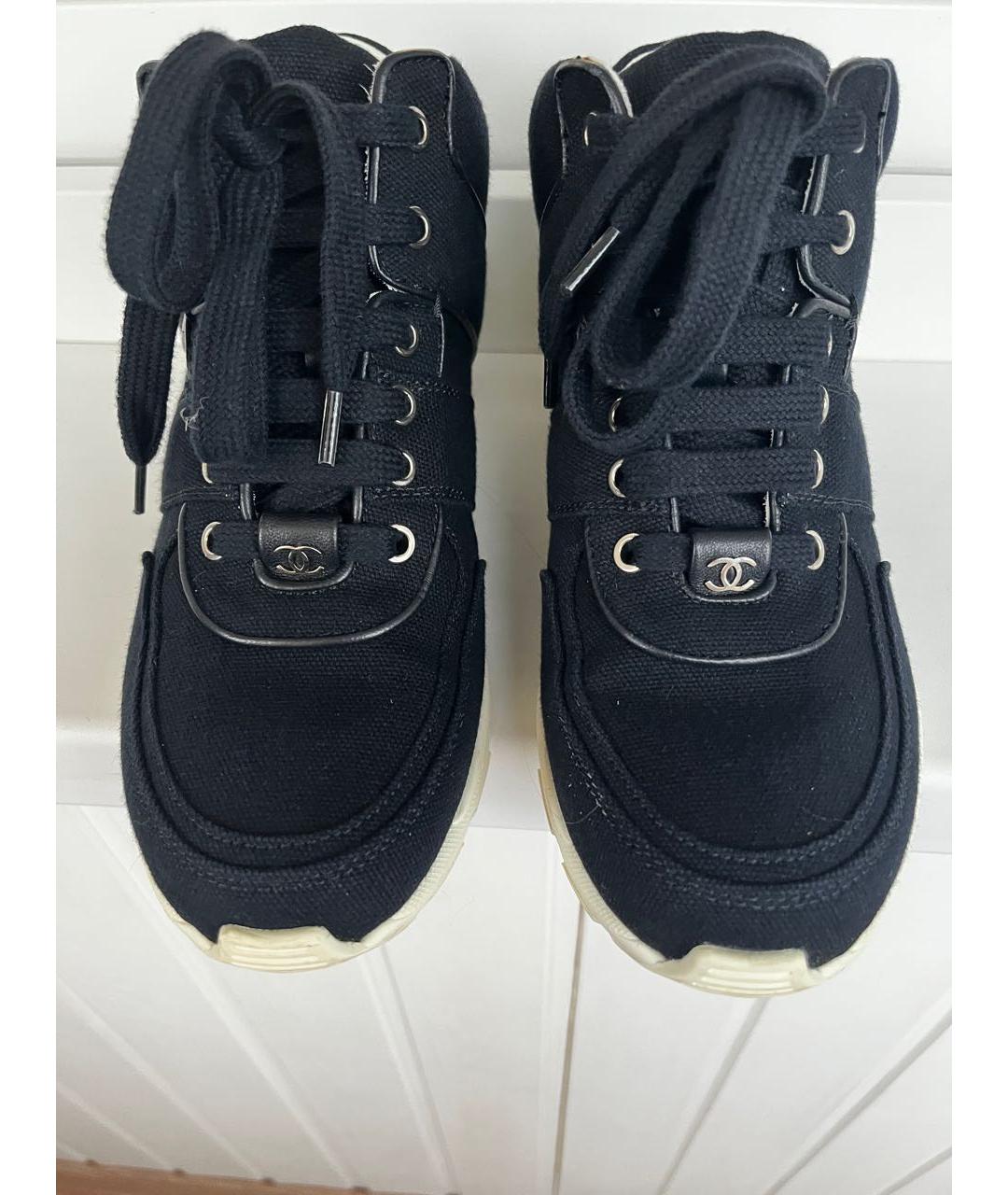 CHANEL Темно-синие текстильные кроссовки, фото 2