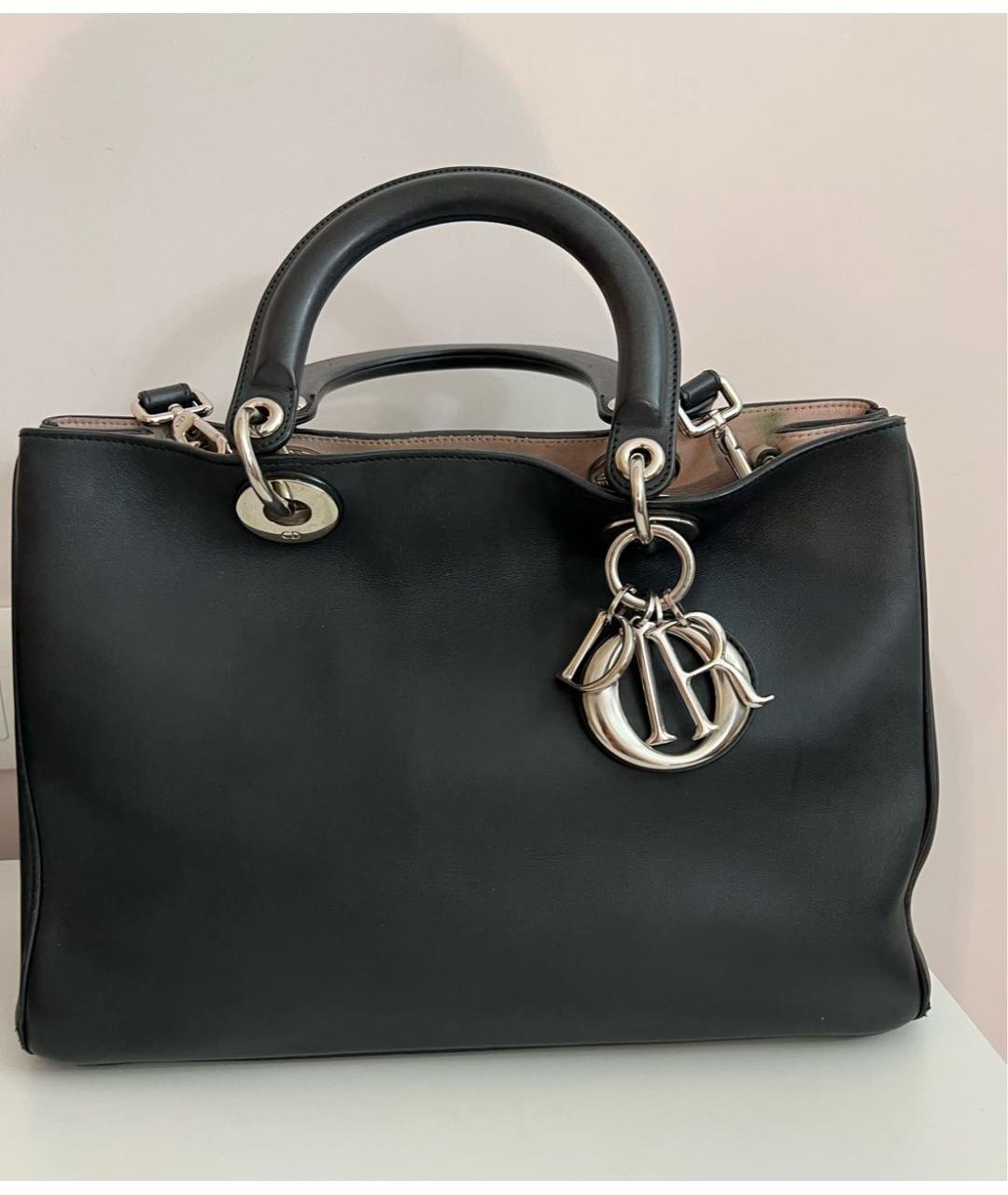 CHRISTIAN DIOR Черная кожаная сумка с короткими ручками, фото 9