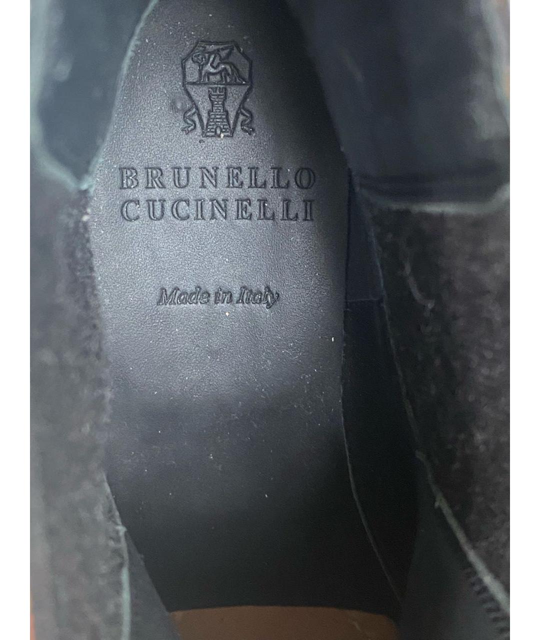 BRUNELLO CUCINELLI Черные кожаные полусапоги, фото 5