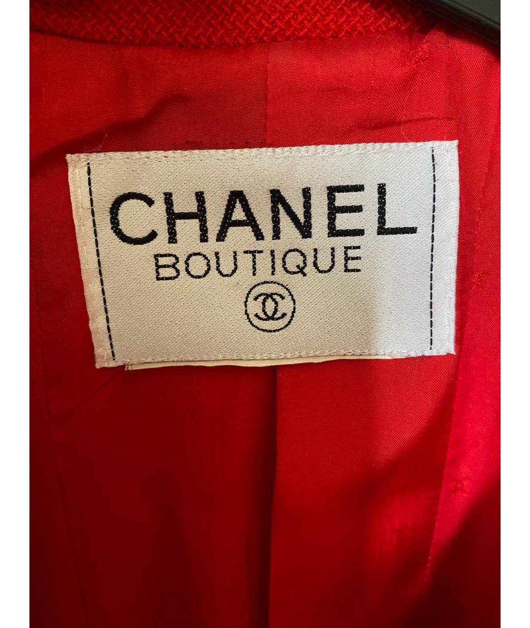 CHANEL PRE-OWNED Красный шерстяной жакет/пиджак, фото 3
