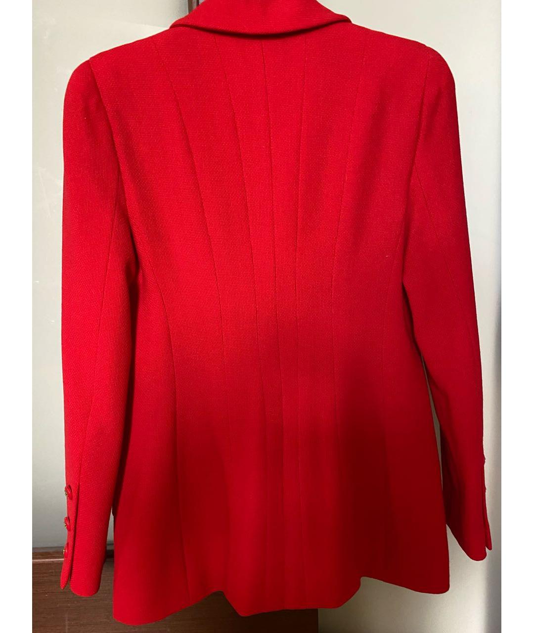 CHANEL PRE-OWNED Красный шерстяной жакет/пиджак, фото 2