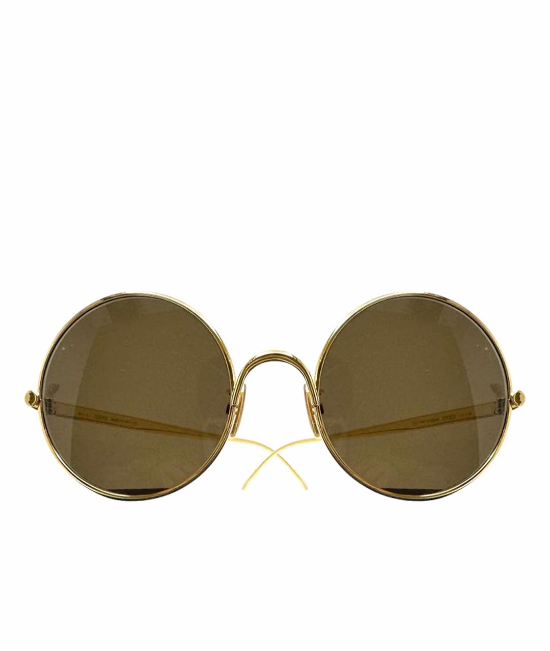 LOEWE Золотые металлические солнцезащитные очки, фото 1