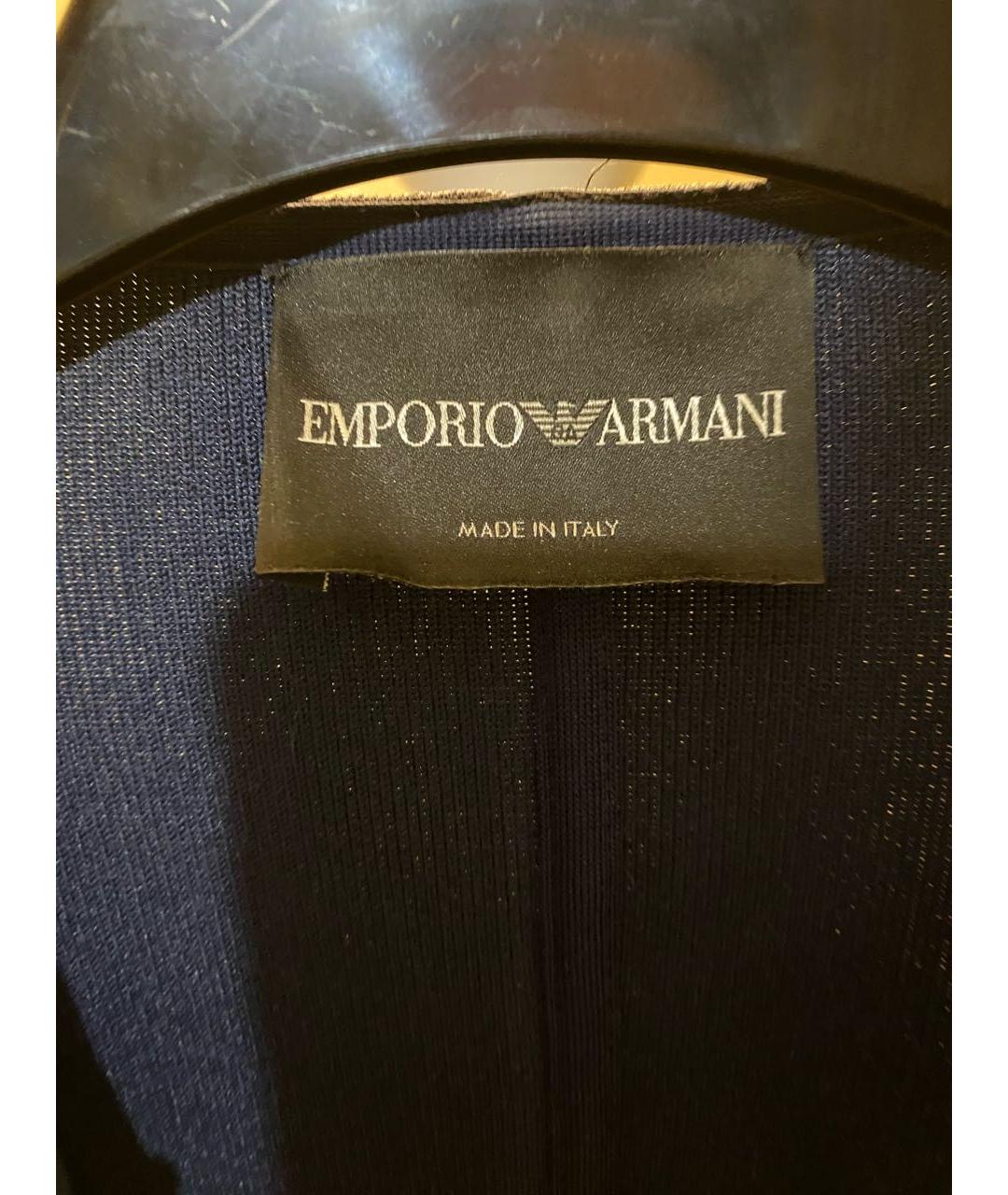 EMPORIO ARMANI Темно-синий полиамидовый жакет/пиджак, фото 3