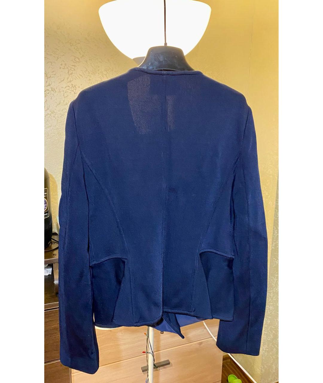 EMPORIO ARMANI Темно-синий полиамидовый жакет/пиджак, фото 2