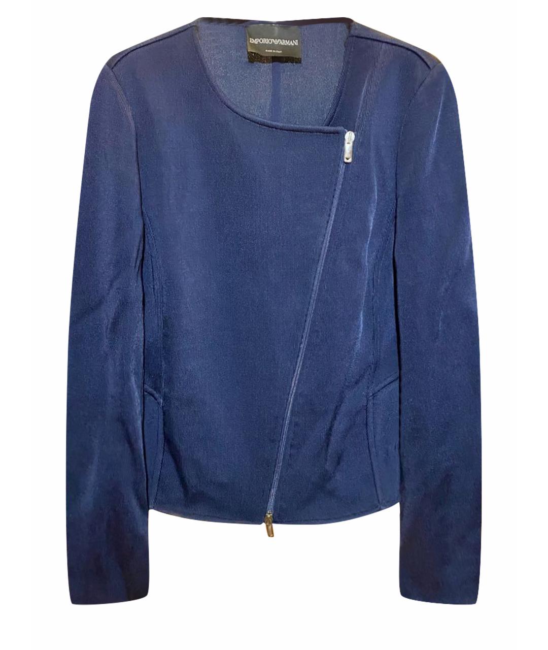 EMPORIO ARMANI Темно-синий полиамидовый жакет/пиджак, фото 1