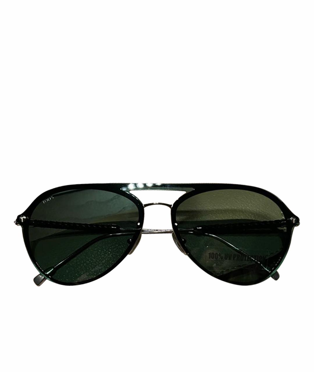 TOD'S Зеленые металлические солнцезащитные очки, фото 1
