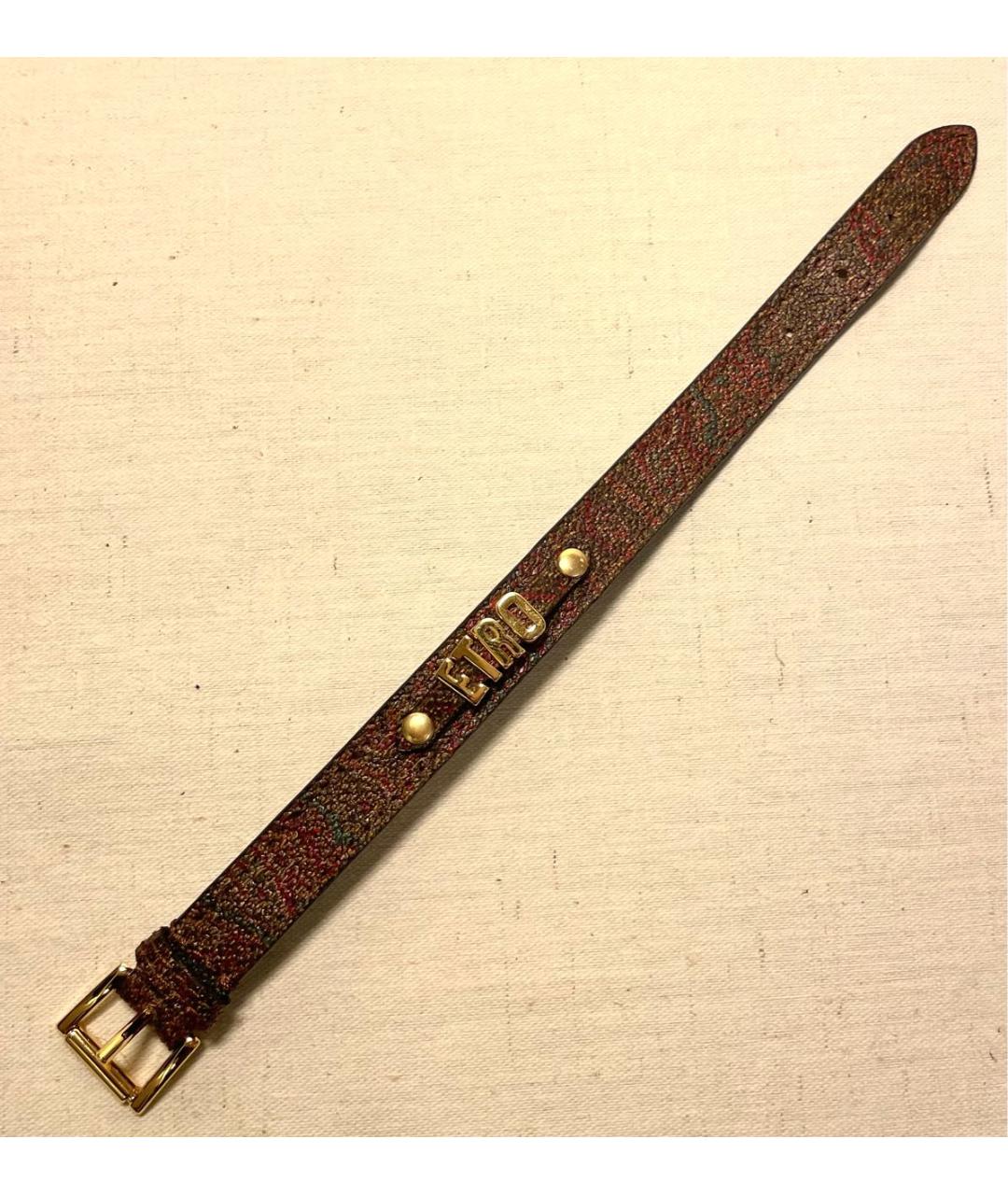ETRO Коричневый кожаный браслет, фото 4