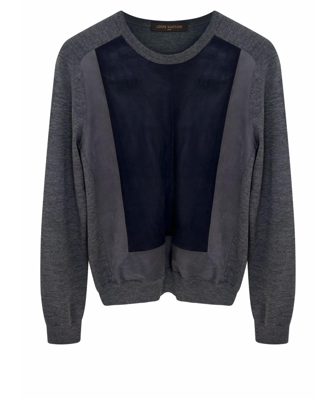 LOUIS VUITTON PRE-OWNED Серый хлопковый джемпер / свитер, фото 1