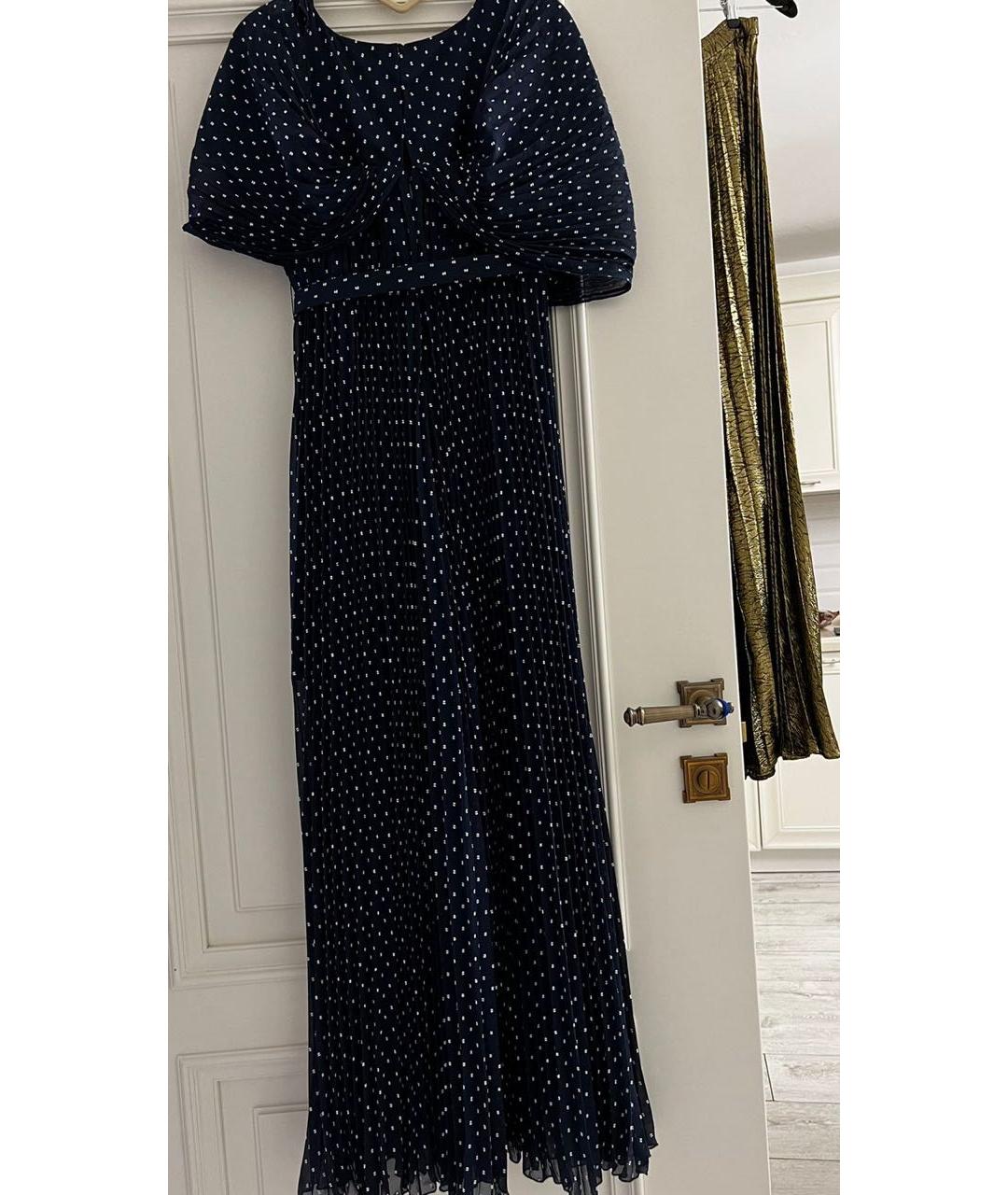 SELF-PORTRAIT Темно-синее шифоновое вечернее платье, фото 2