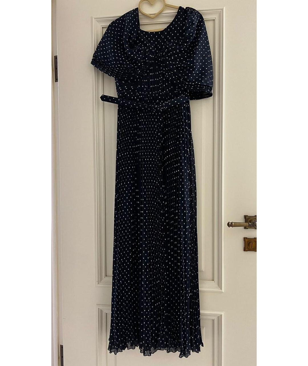 SELF-PORTRAIT Темно-синее шифоновое вечернее платье, фото 8