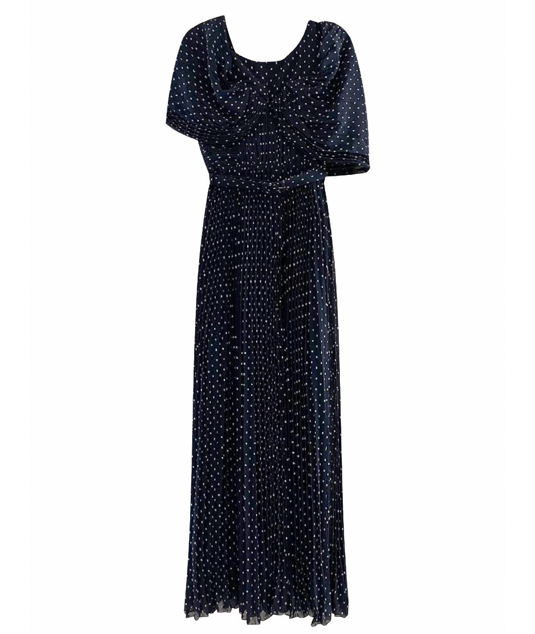SELF-PORTRAIT Темно-синее шифоновое вечернее платье, фото 1
