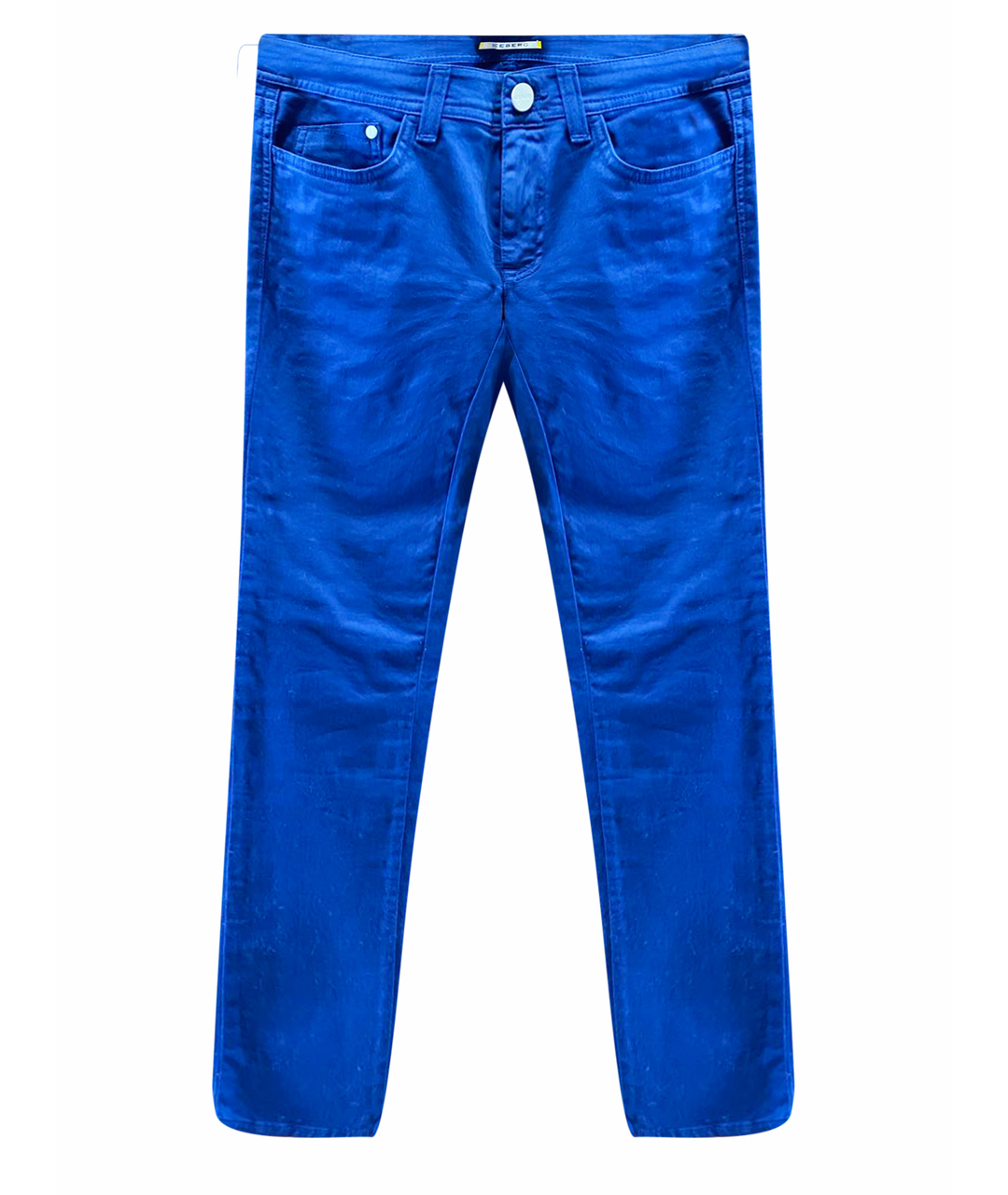 ICEBERG Синие хлопко-полиэстеровые прямые джинсы, фото 1