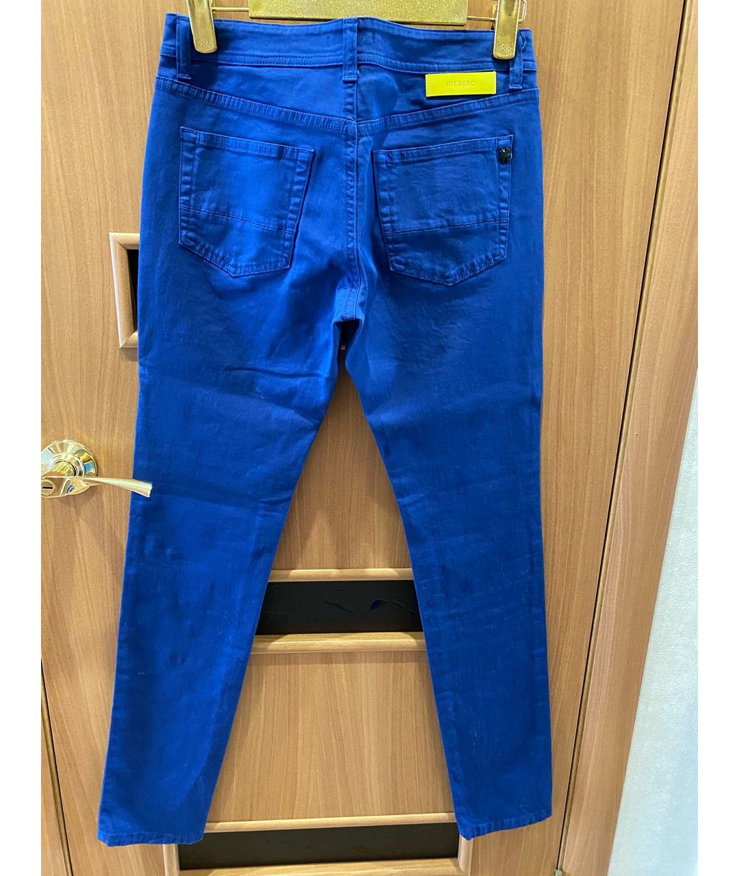 ICEBERG Синие хлопко-полиэстеровые прямые джинсы, фото 2