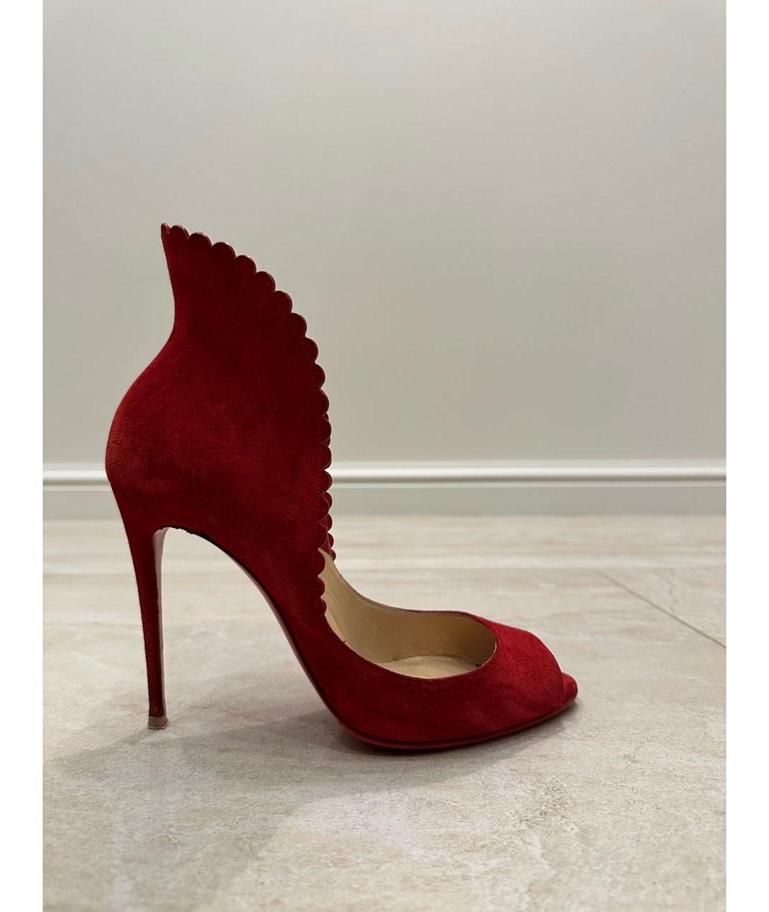 CHRISTIAN LOUBOUTIN Красные замшевые туфли, фото 6