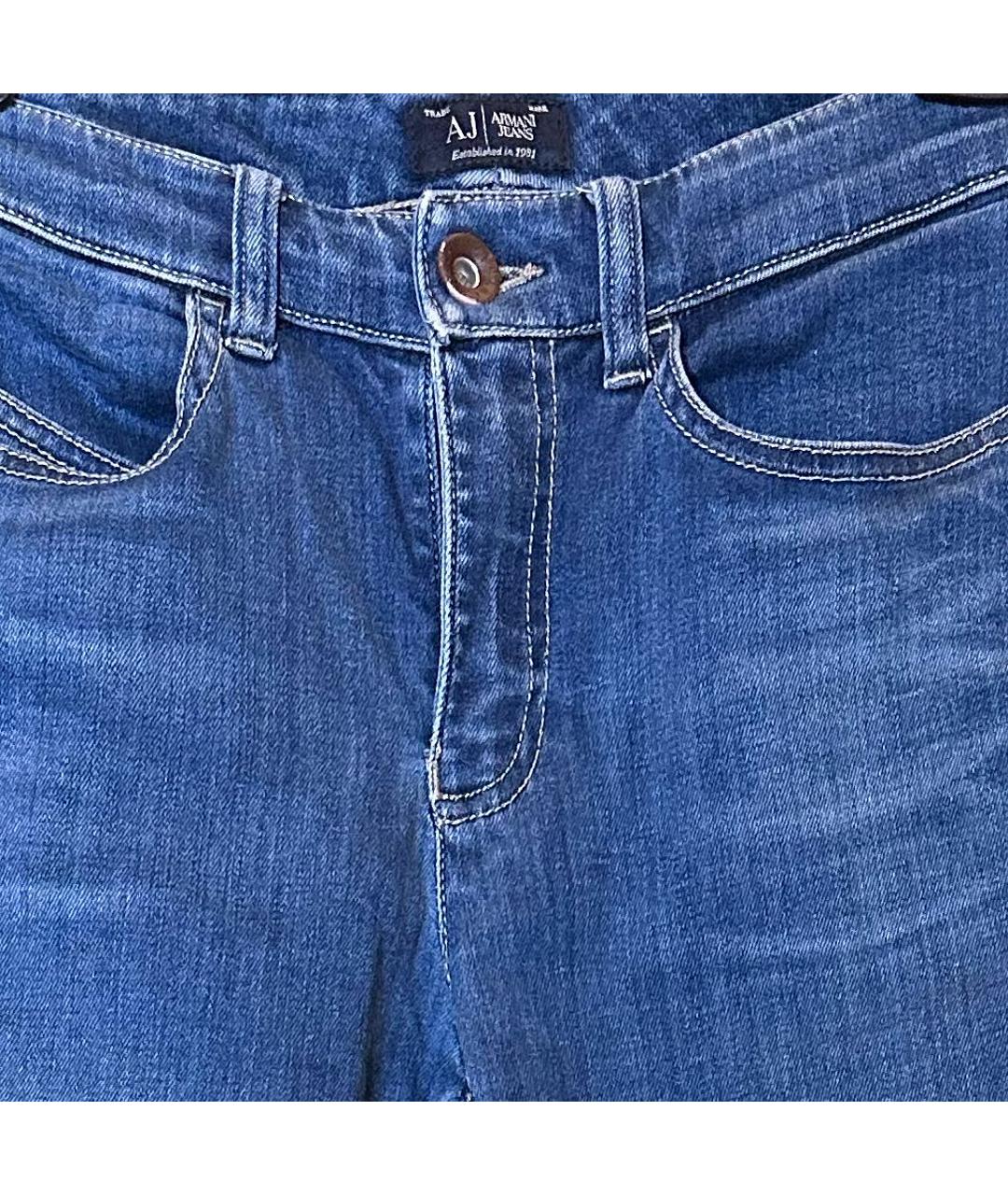 ARMANI JEANS Синие хлопко-полиэстеровые джинсы слим, фото 4