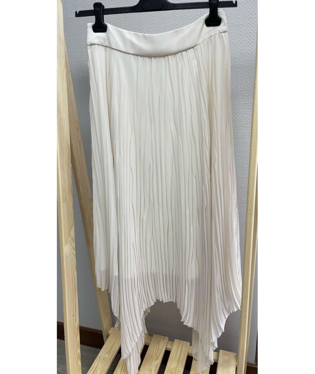 PESERICO Бежевая шелковая юбка миди, фото 9