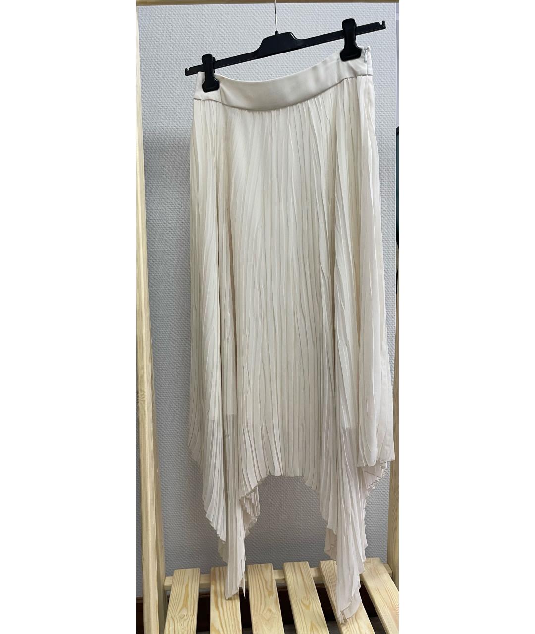 PESERICO Бежевая шелковая юбка миди, фото 5