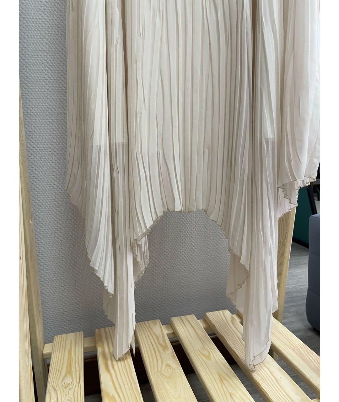 PESERICO Бежевая шелковая юбка миди, фото 4