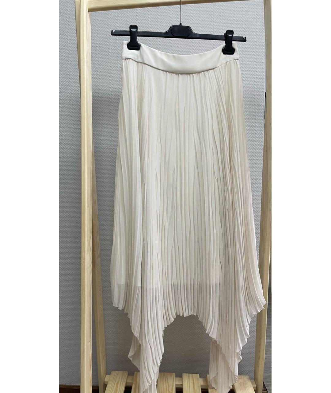 PESERICO Бежевая шелковая юбка миди, фото 3