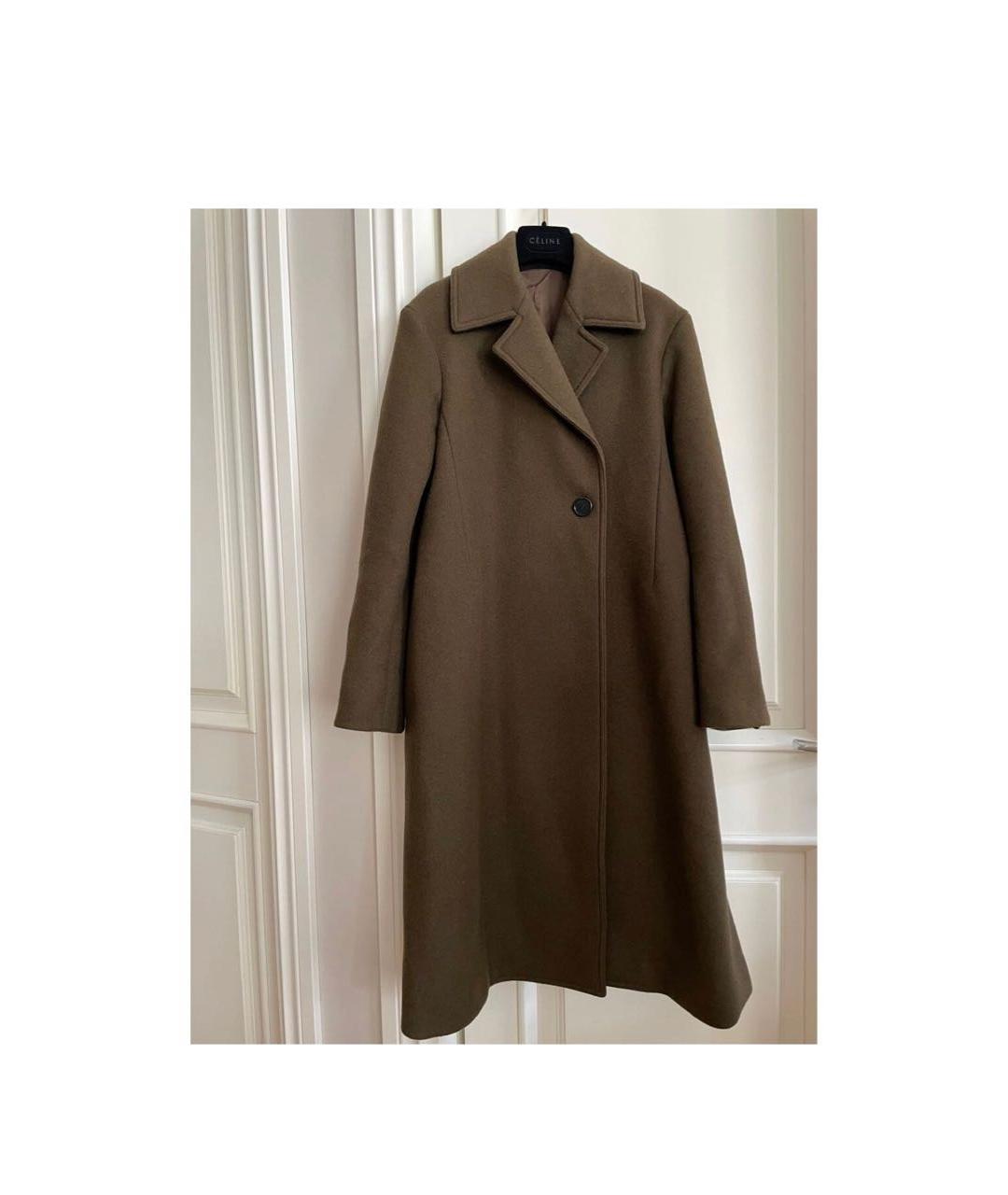 CELINE Коричневое шерстяное пальто, фото 2