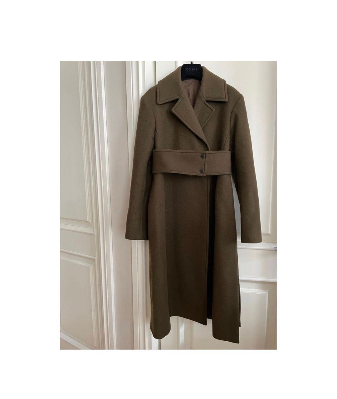 CELINE Коричневое шерстяное пальто, фото 3
