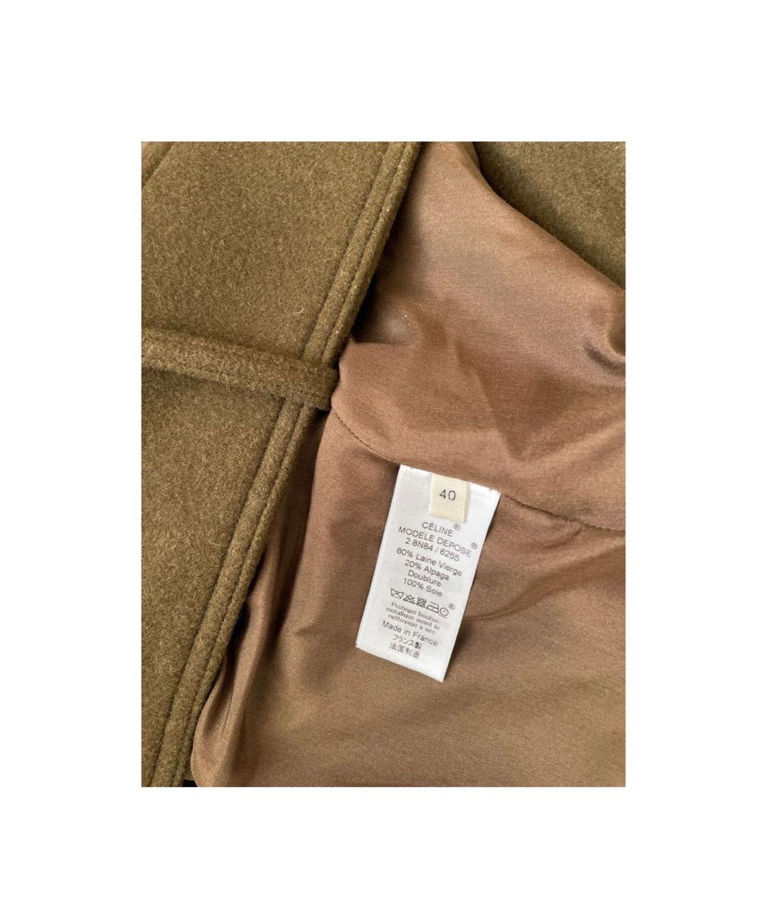 CELINE Коричневое шерстяное пальто, фото 5