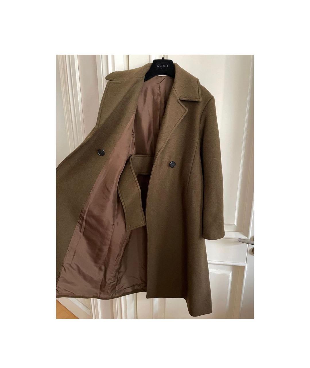 CELINE Коричневое шерстяное пальто, фото 4