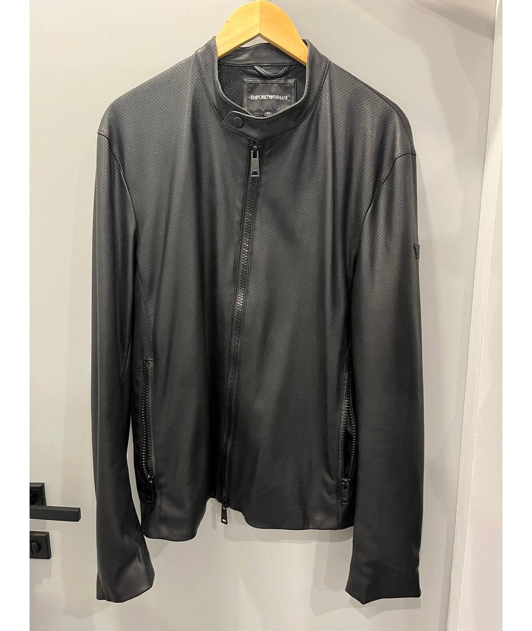 EMPORIO ARMANI Черная полиуретановая куртка, фото 5
