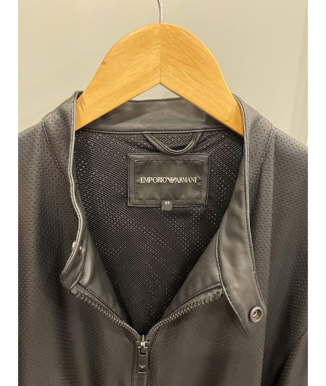 EMPORIO ARMANI Черная полиуретановая куртка, фото 3