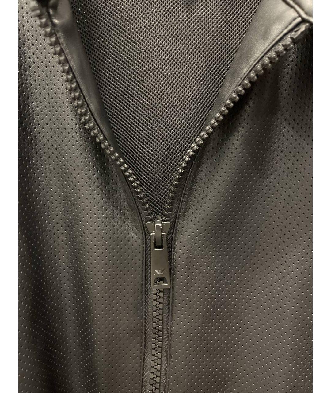 EMPORIO ARMANI Черная полиуретановая куртка, фото 4