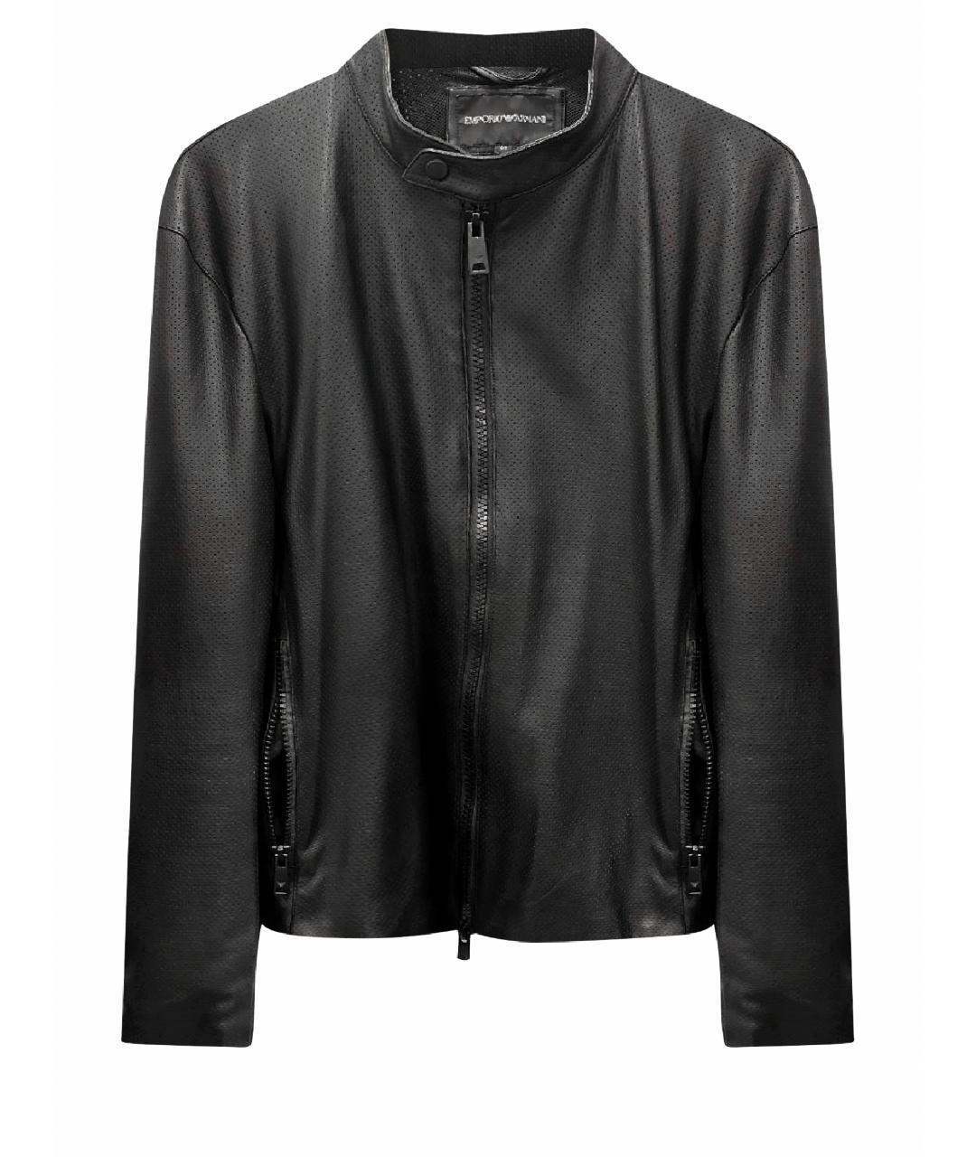 EMPORIO ARMANI Черная полиуретановая куртка, фото 1