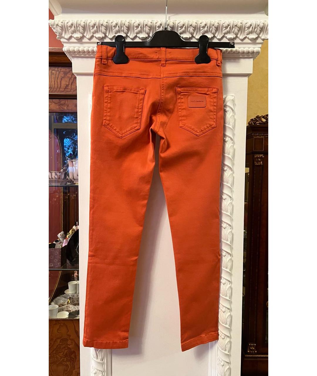 DOLCE&GABBANA Оранжевое хлопковые детские джинсы, фото 2