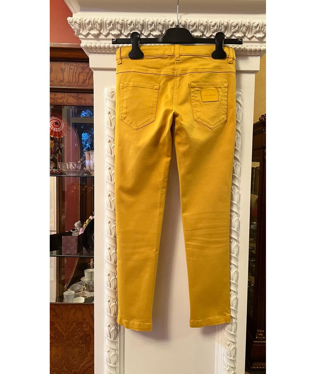 DOLCE&GABBANA Желтые хлопковые детские джинсы, фото 2