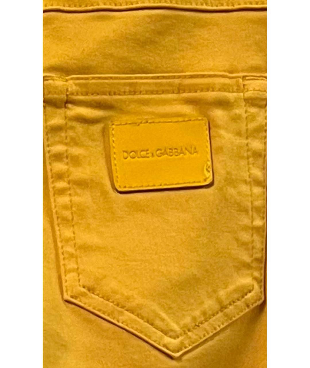 DOLCE&GABBANA Желтые хлопковые детские джинсы, фото 3