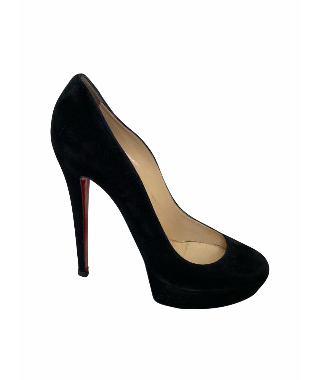 CHRISTIAN LOUBOUTIN Черные замшевые туфли, фото 1