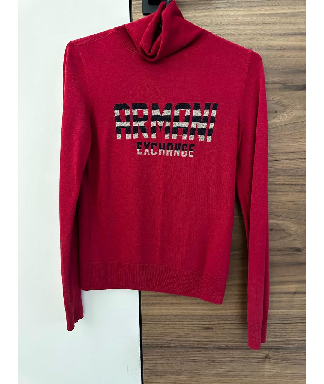 ARMANI EXCHANGE Красный шерстяной джемпер / свитер, фото 2
