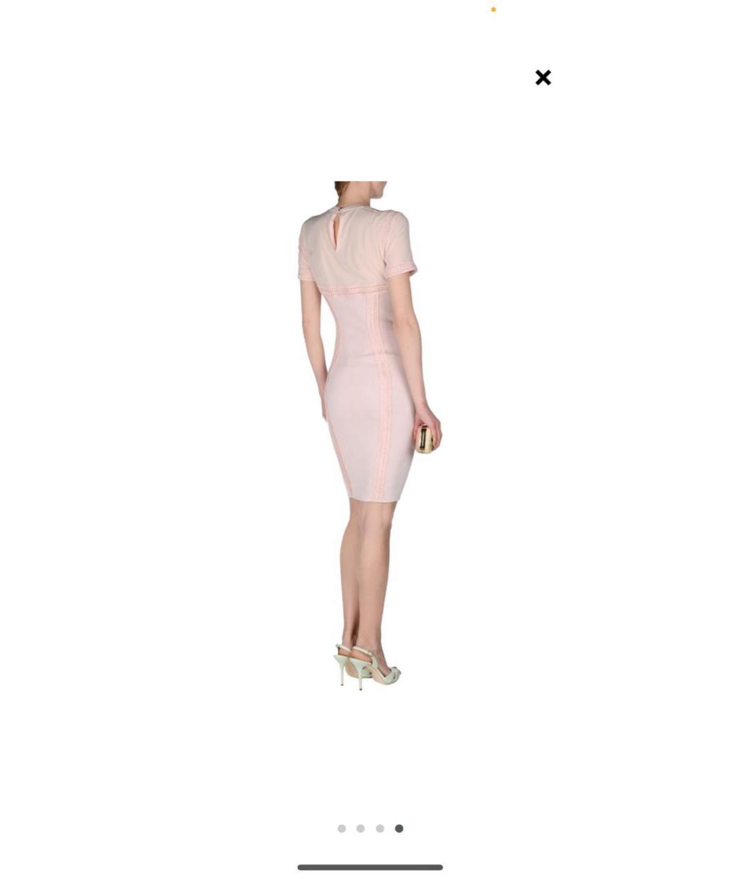 VERSACE Розовое шерстяное коктейльное платье, фото 5
