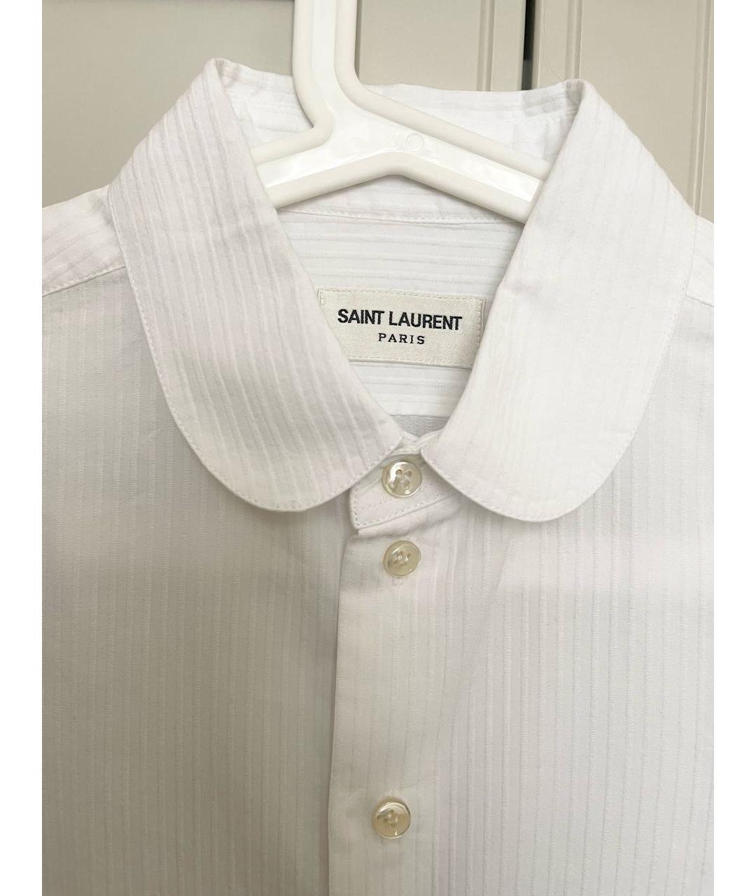SAINT LAURENT Белая хлопковая рубашка, фото 3