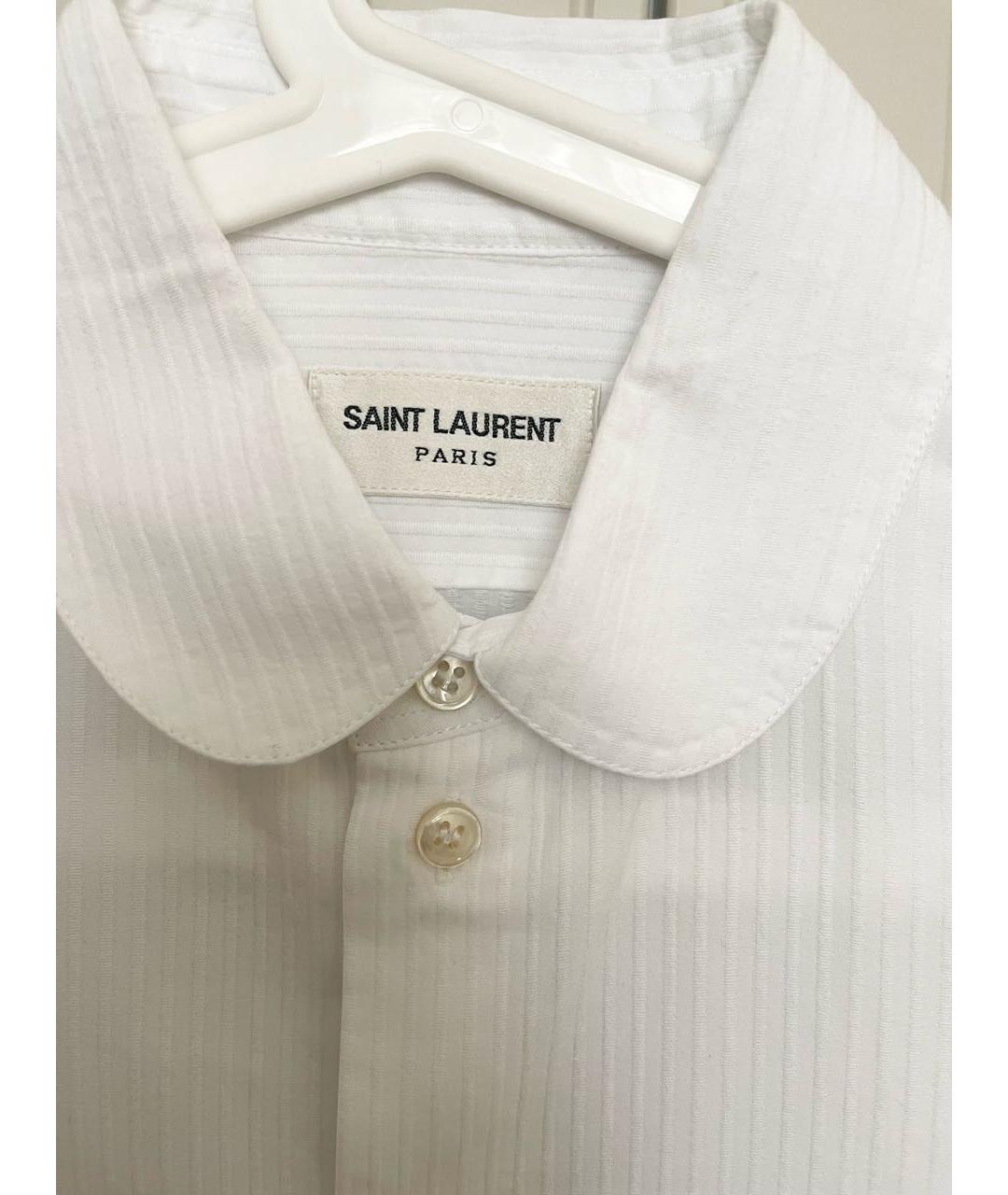 SAINT LAURENT Белая хлопковая рубашка, фото 5