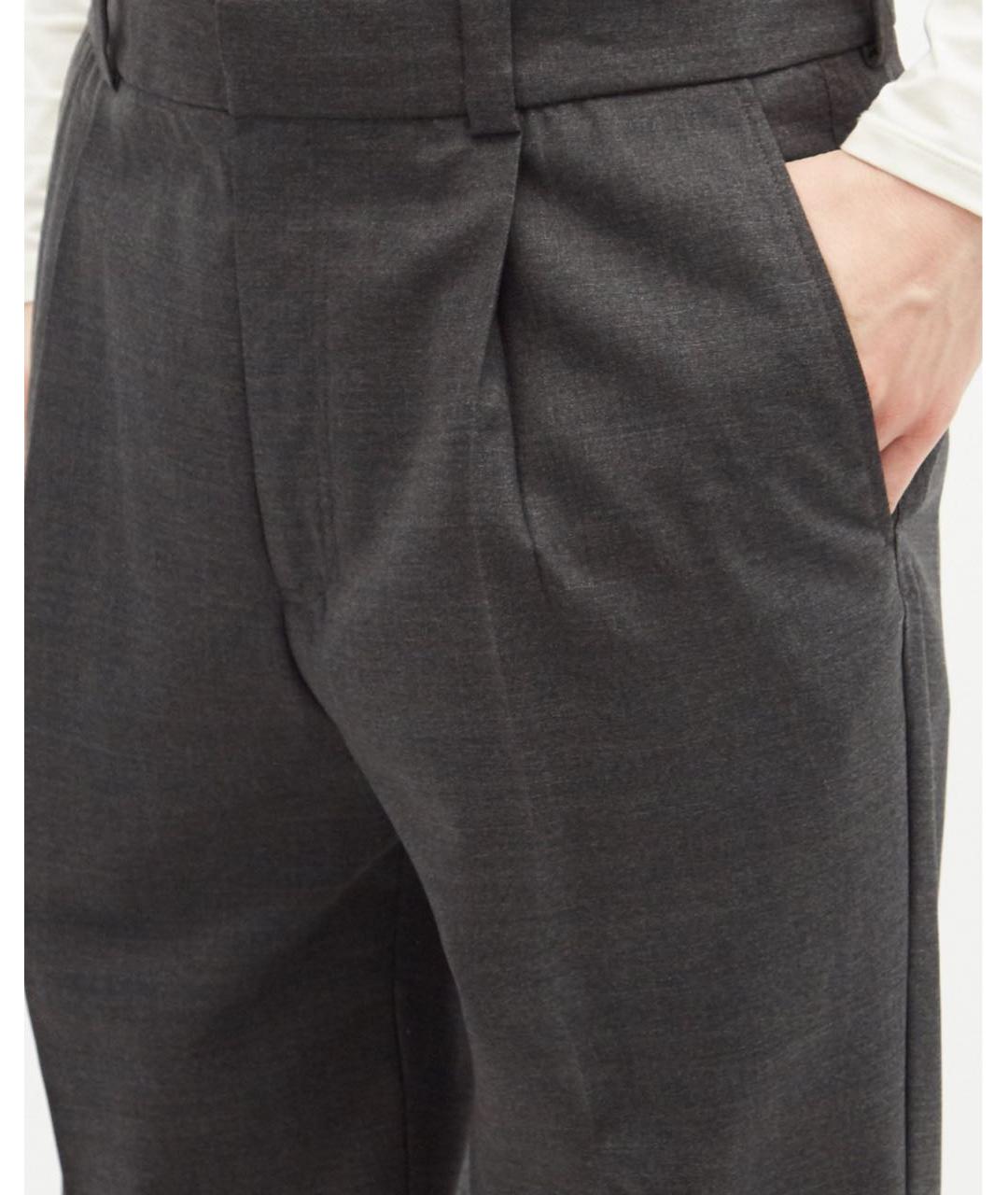 ACNE STUDIOS Серые шерстяные классические брюки, фото 4