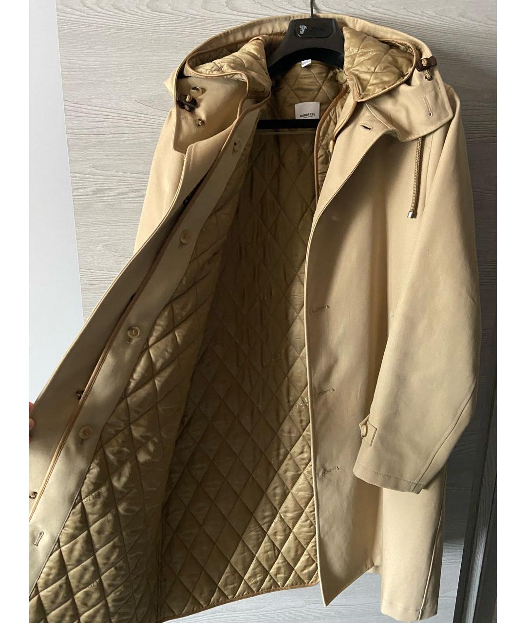 BURBERRY Бежевый хлопковый тренч / плащ, фото 3