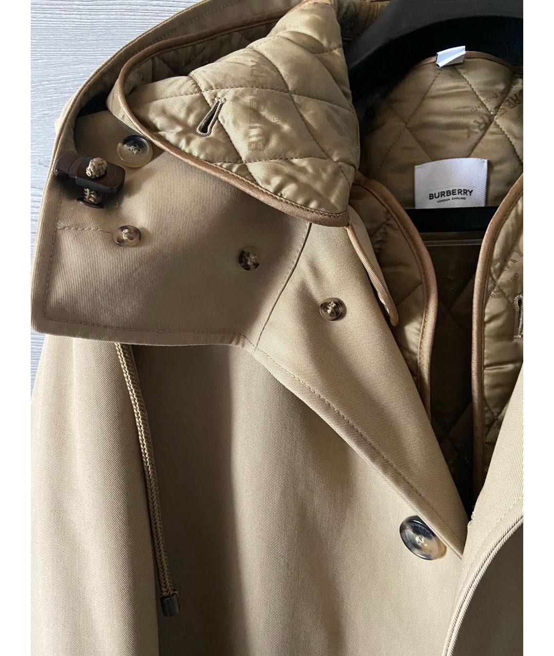 BURBERRY Бежевый хлопковый тренч / плащ, фото 2