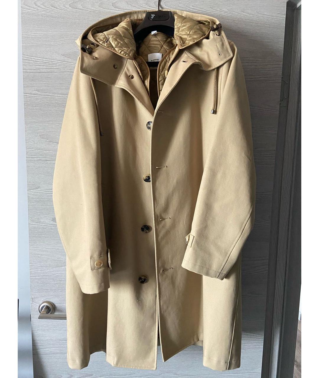 BURBERRY Бежевый хлопковый тренч / плащ, фото 4
