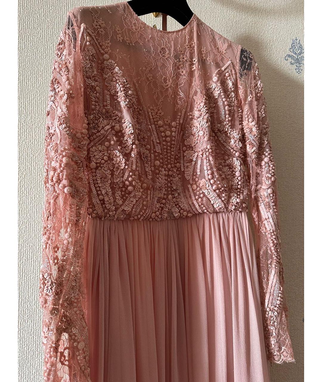 ELIE SAAB Розовое шифоновое вечернее платье, фото 4