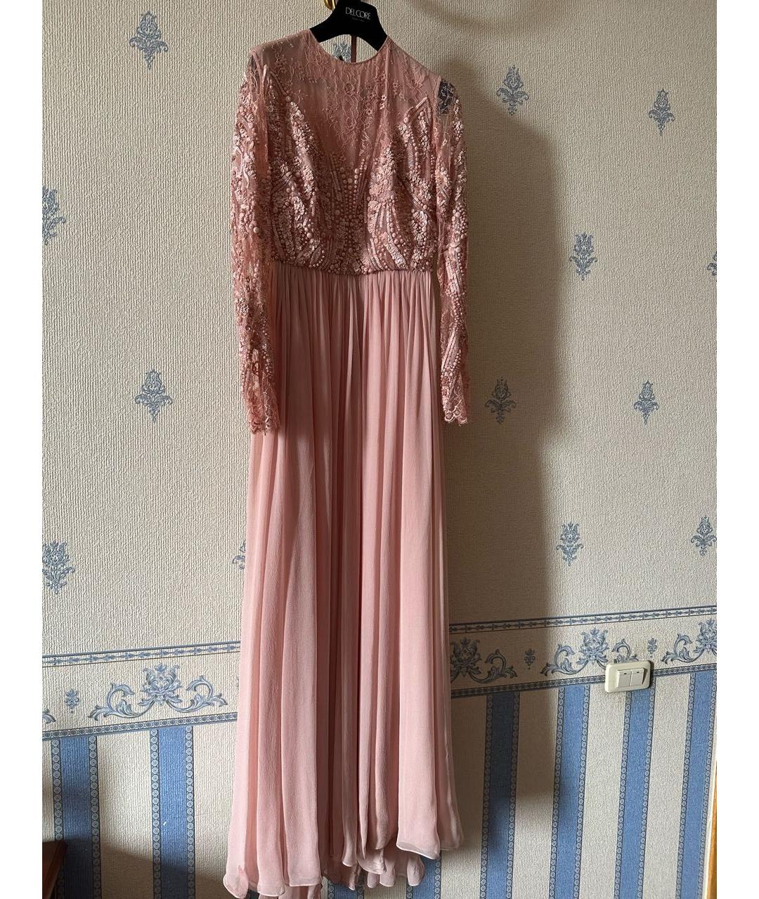 ELIE SAAB Розовое шифоновое вечернее платье, фото 6