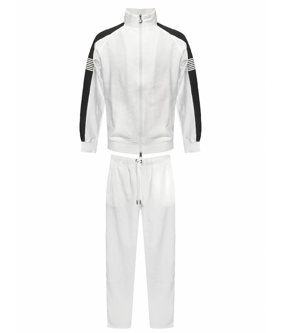 EMPORIO ARMANI Белый хлопко-эластановый спортивный костюм, фото 1