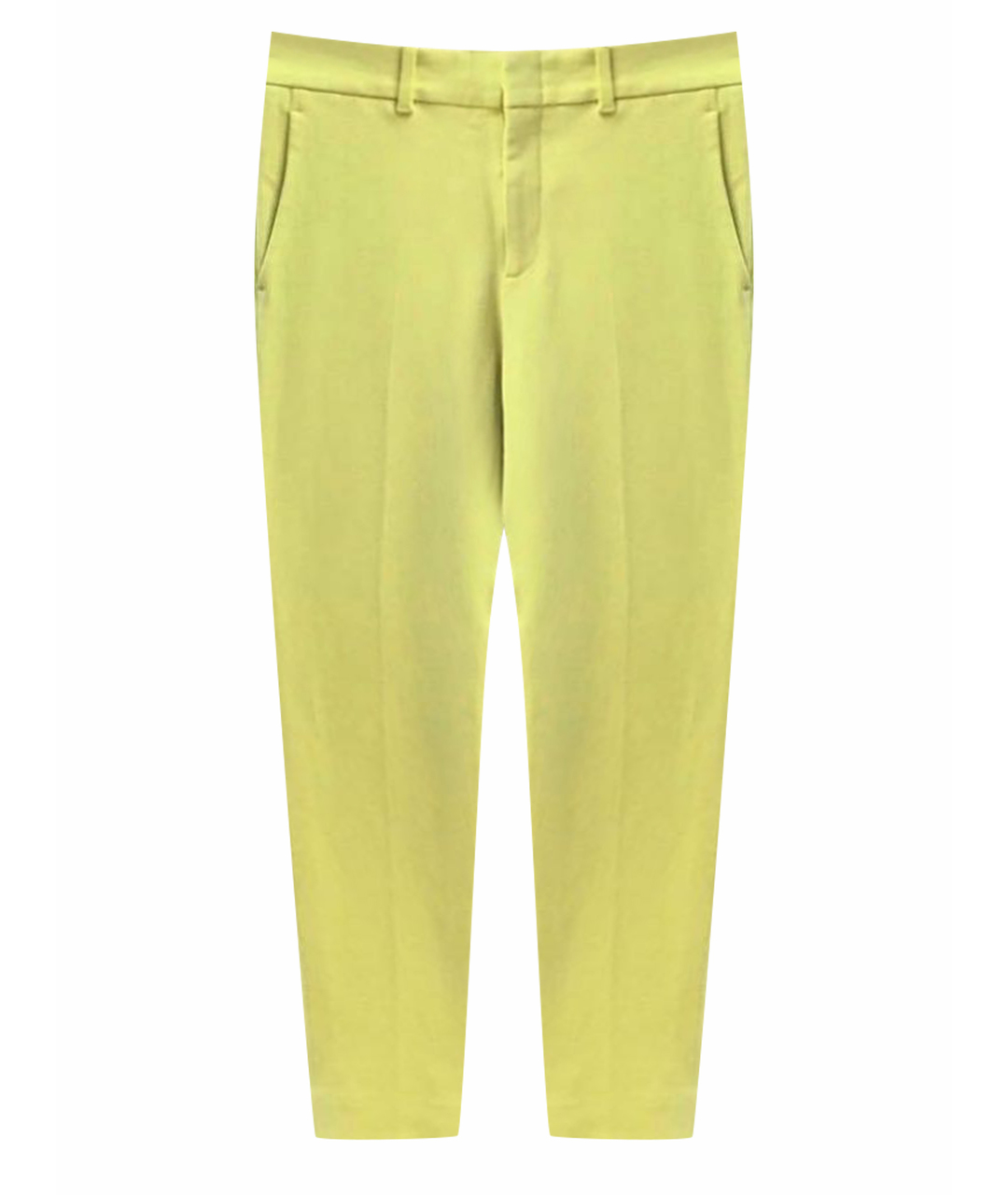 GUCCI Желтые вискозные прямые брюки, фото 1