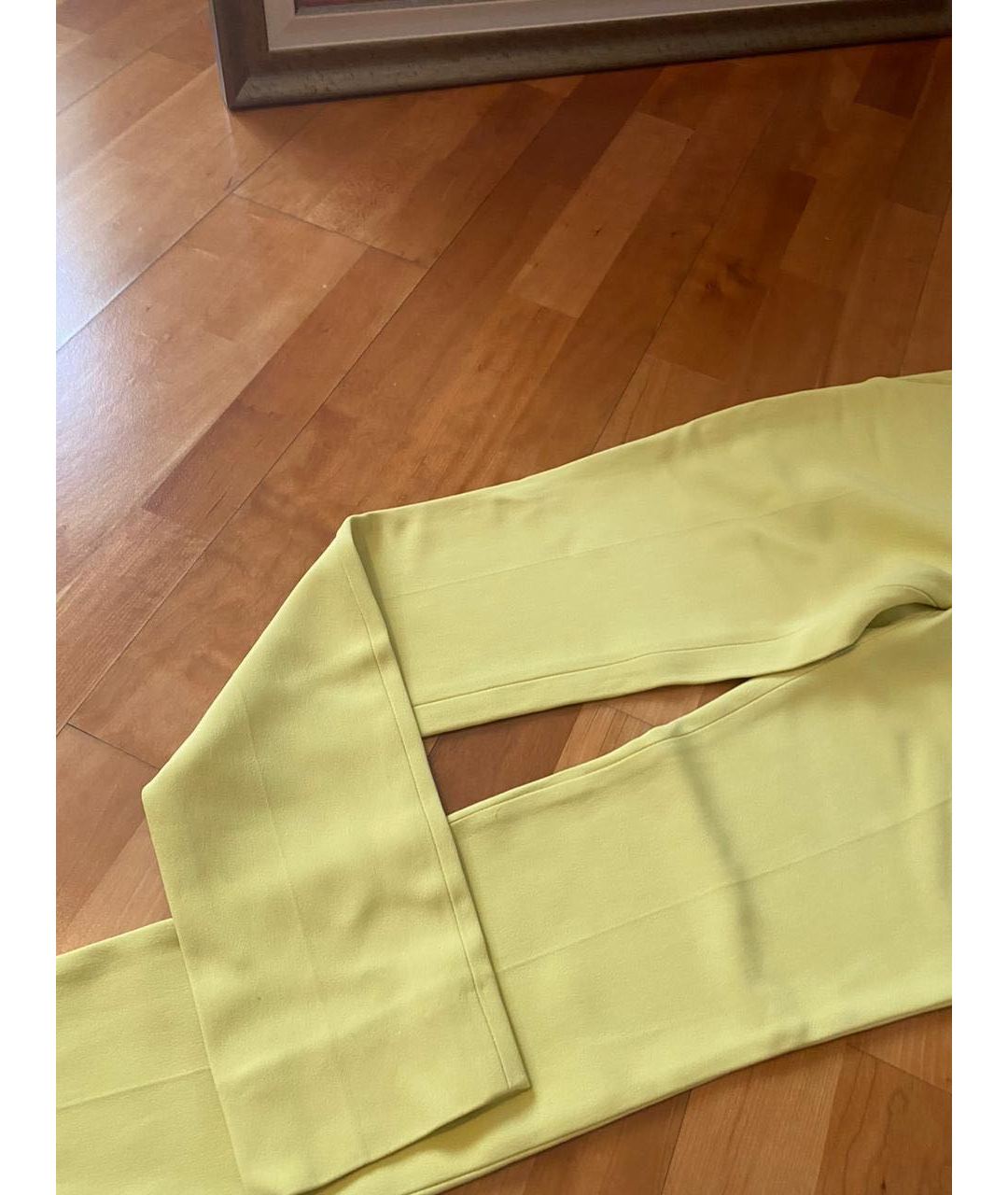 GUCCI Желтые вискозные прямые брюки, фото 3